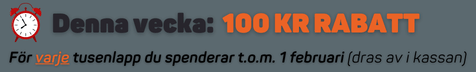 100 kr rabatt för varje tusenlapp