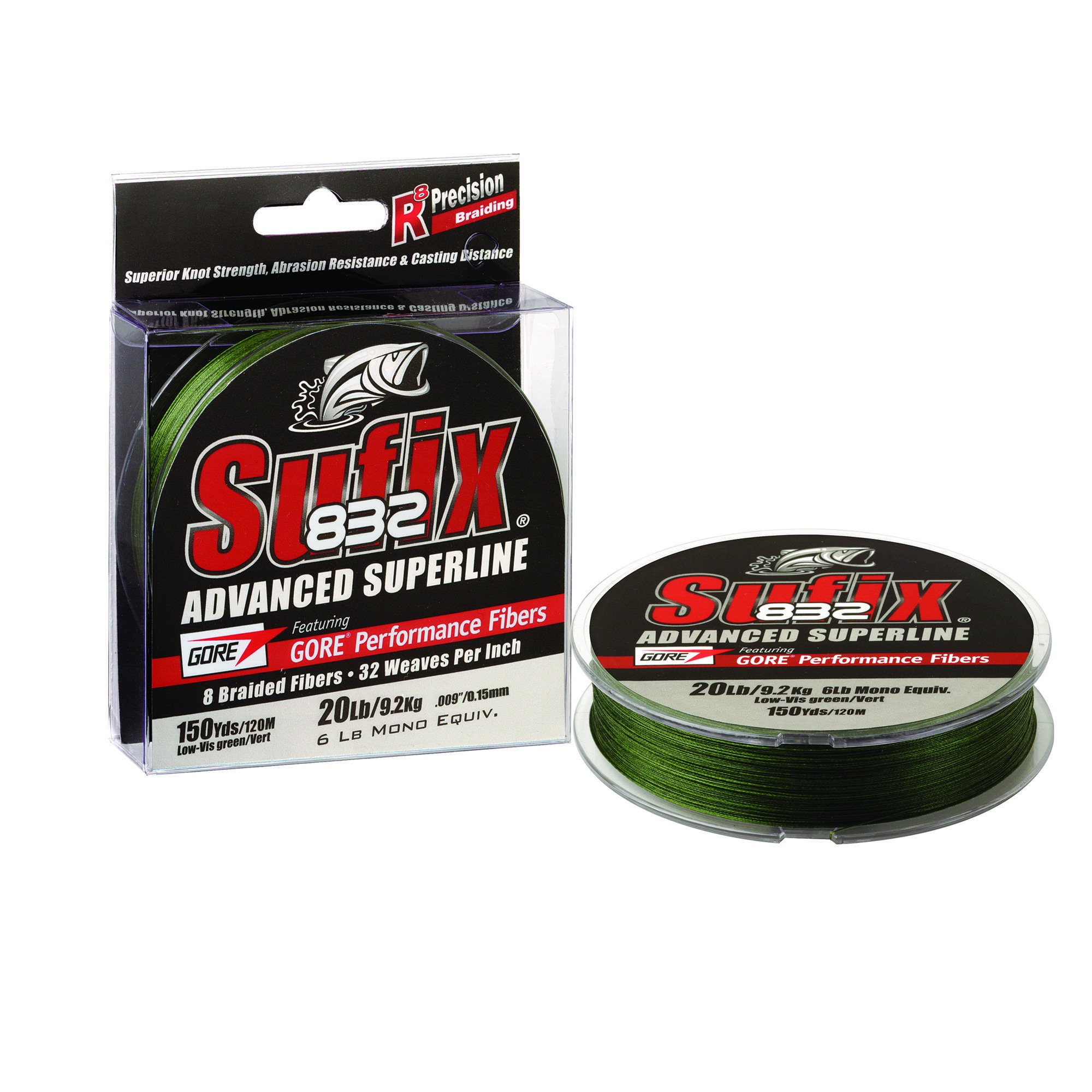 Sufix 832 Advanced Superline flätlina lo-vis green 0.100 mm x 120 m