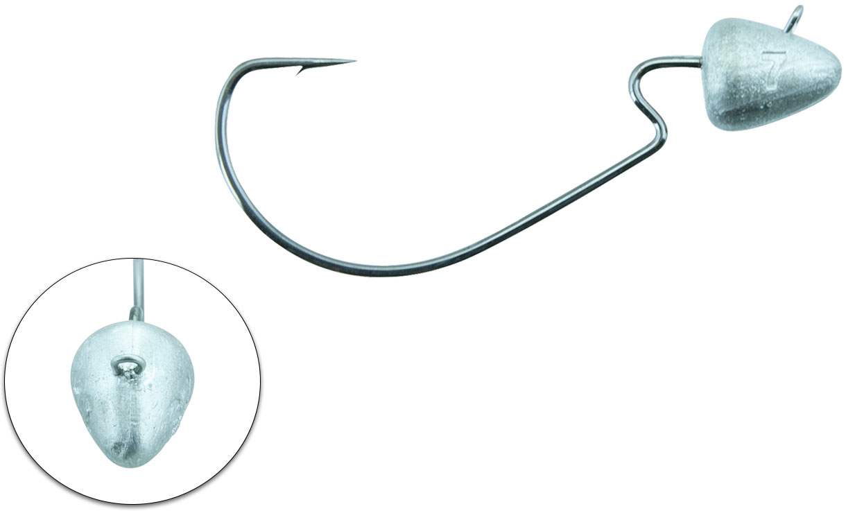 Svartzonker Offset Bismuth jiggskalle 7 g med 3/0 krok natural 2-pack