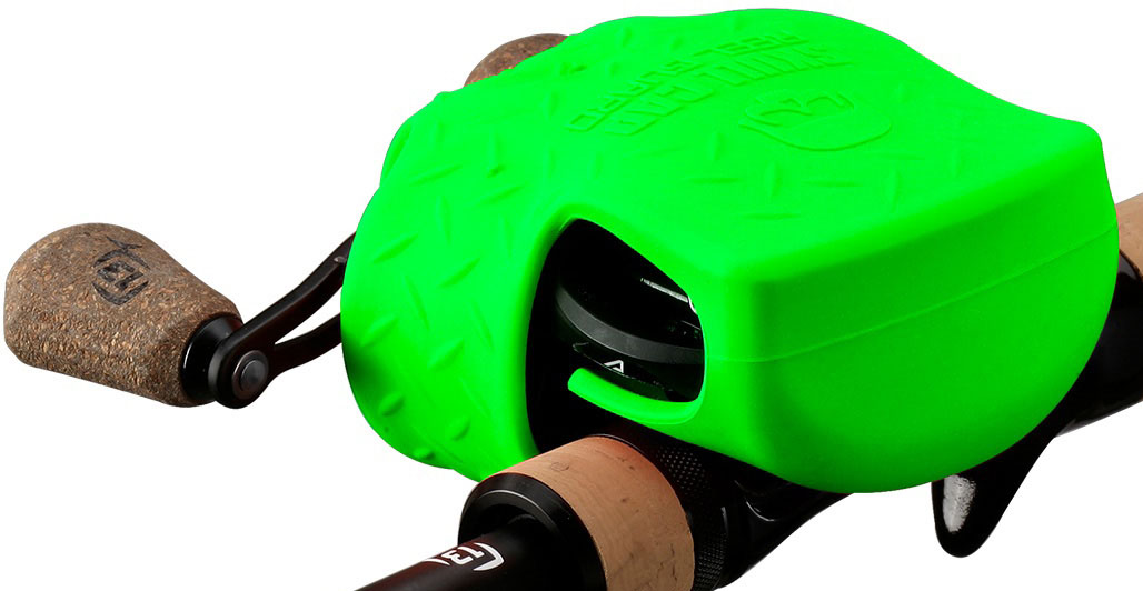 13 Fishing Skull Cap skydd för lågprofilrullar lime