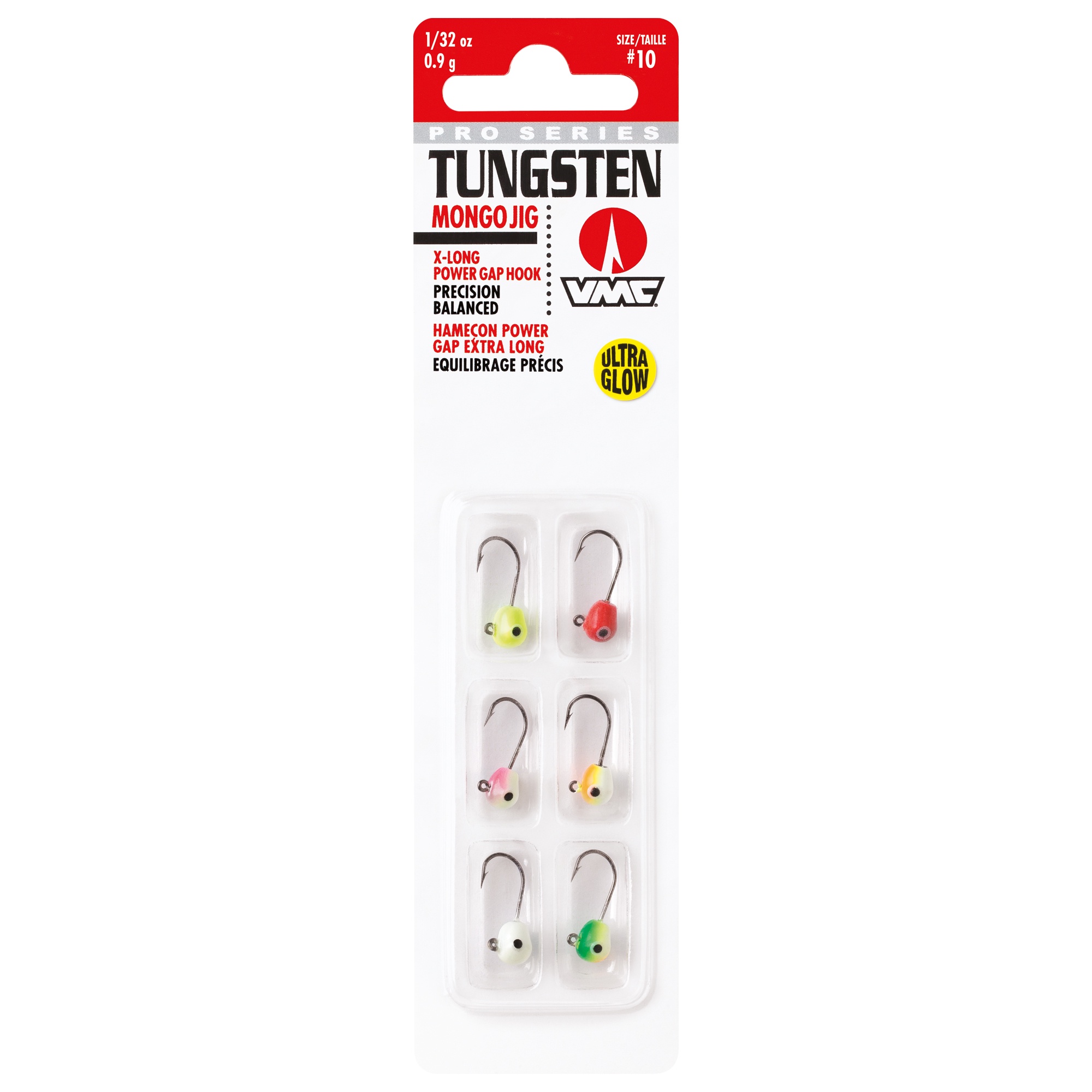 VMC Tungsten Mongo Jig mikrojiggskalle #10 [0.9 g] glow 6-pack