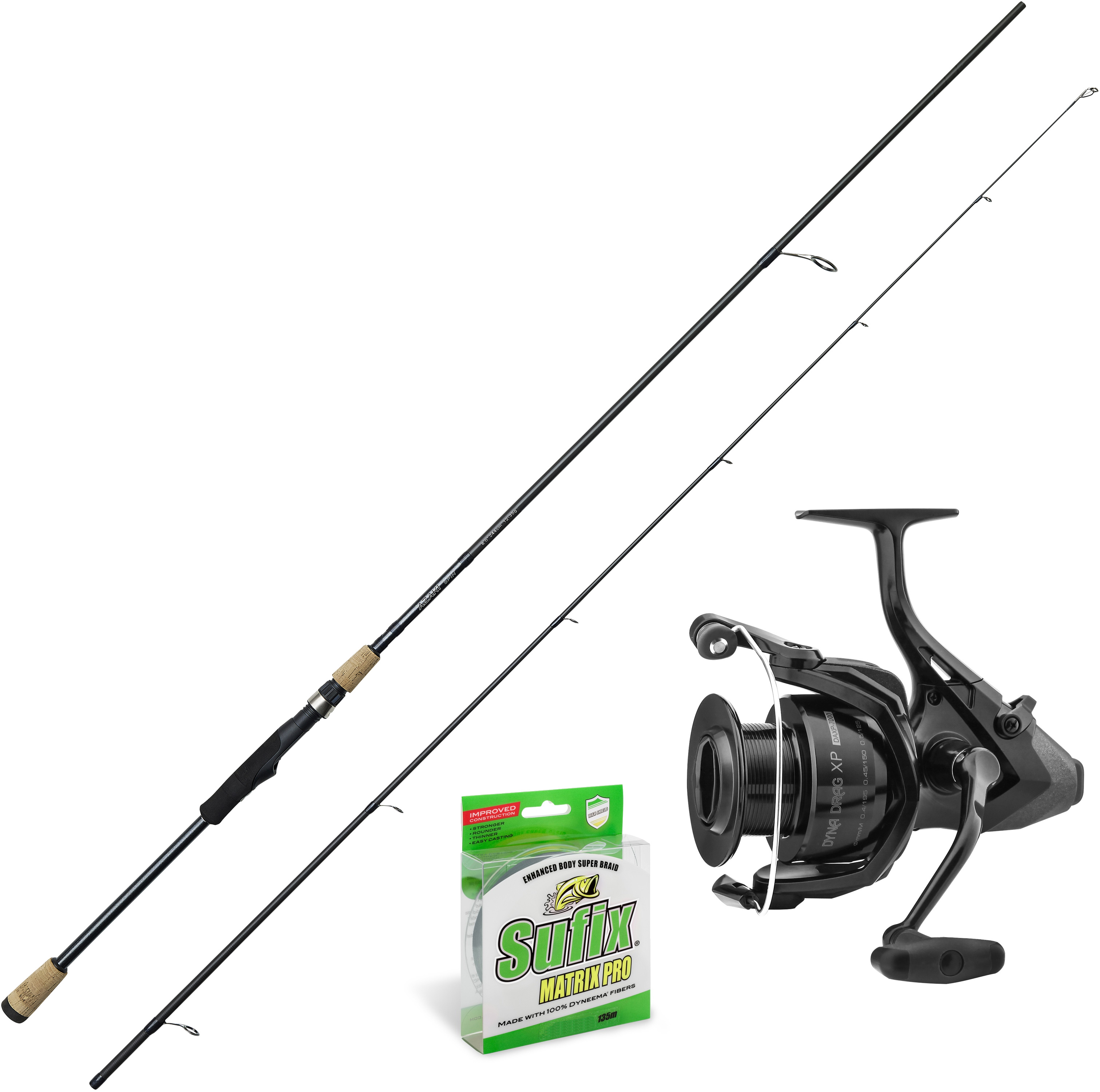 Okuma DynaDrag XP/Azaki haspelset 10'0" 10-30 g inkl. 0.15 mm flätlina