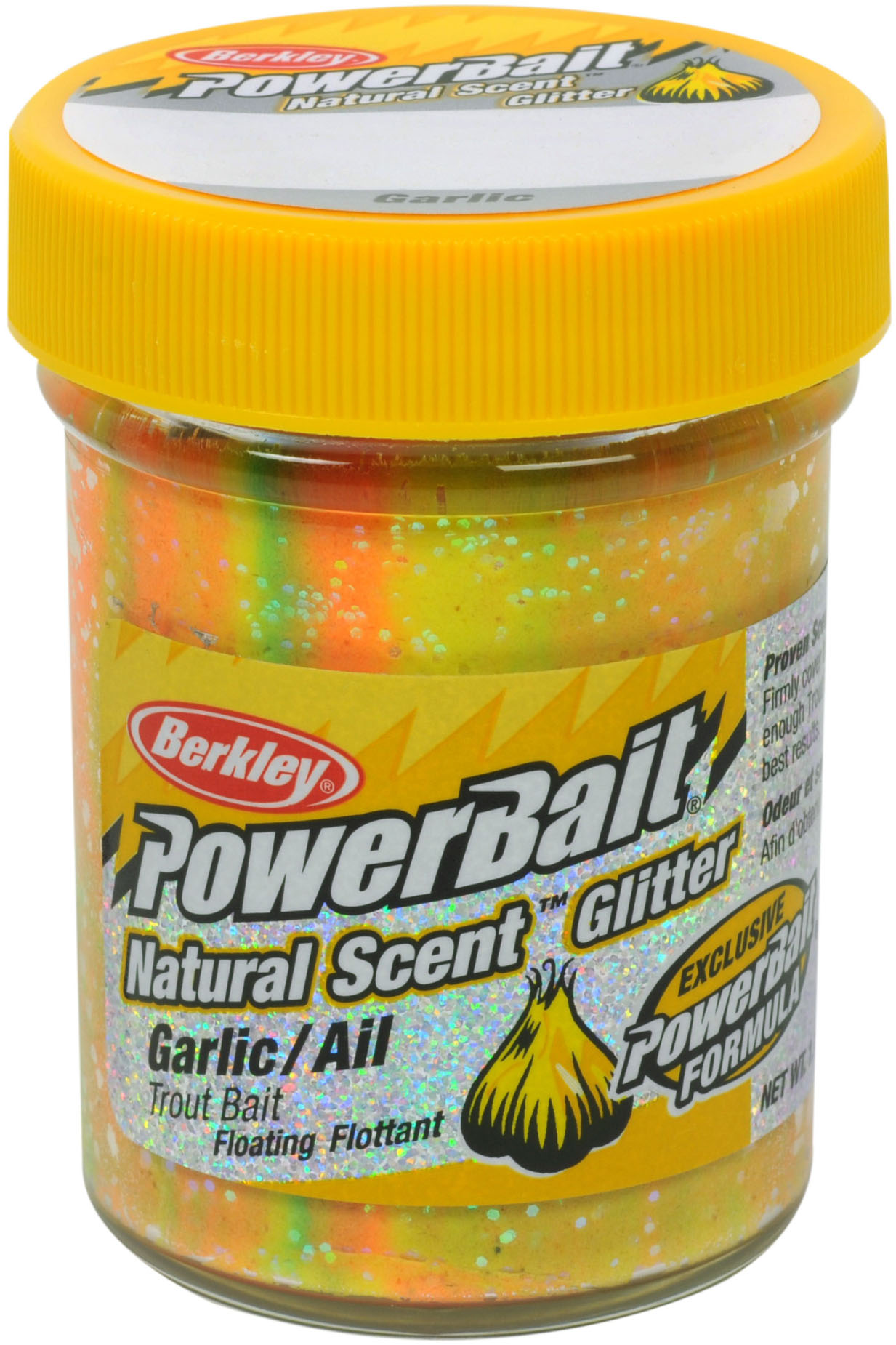 Berkley PowerBait Natural Glitter Trout Bait Garlic [50 g] rainbow