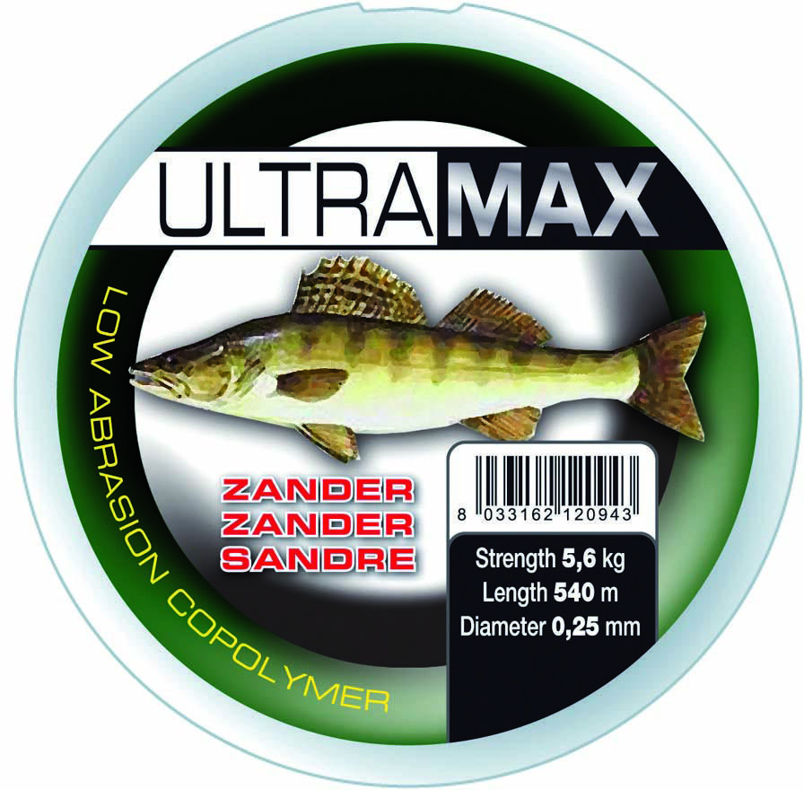 Okuma Ultramax Zander Monofilament-lina 15 lb/7.7 kg grå 0.300 mm x 680 m