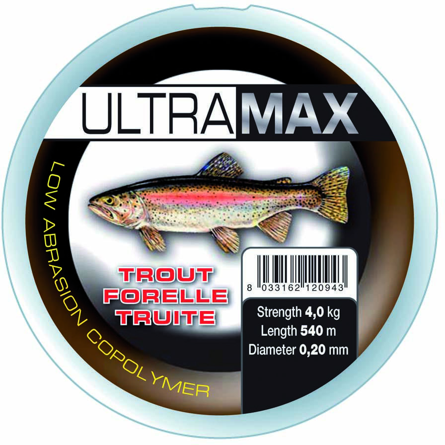 Okuma Ultramax Trout Monofilament-lina 8 lb/4 kg grå 0.200 mm x 1535 m