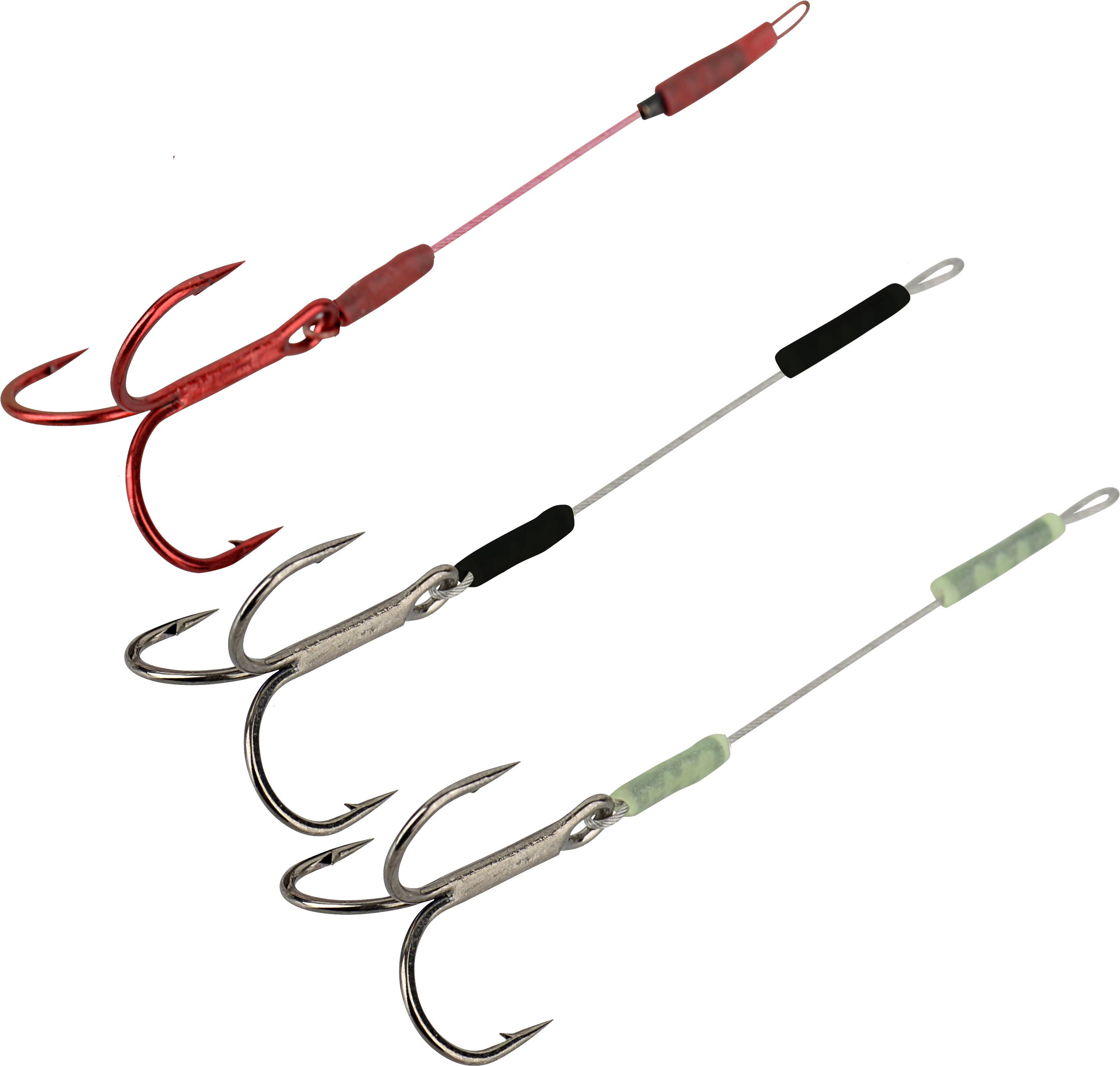 Savage Gear Single Stinger 16 kg med 8 cm Carbon49 vajer & 2 krok 3-pack