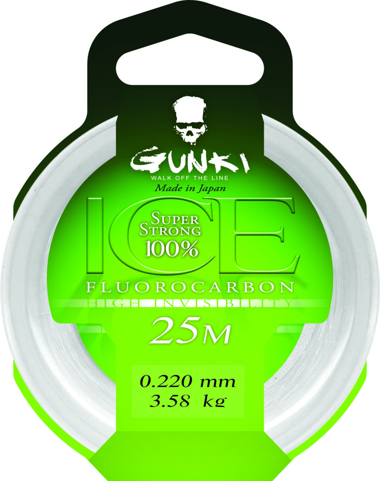 Gunki Ice Fluorocarbon tafsmaterial 4.32 kg clear 0.240 mm x 25 m