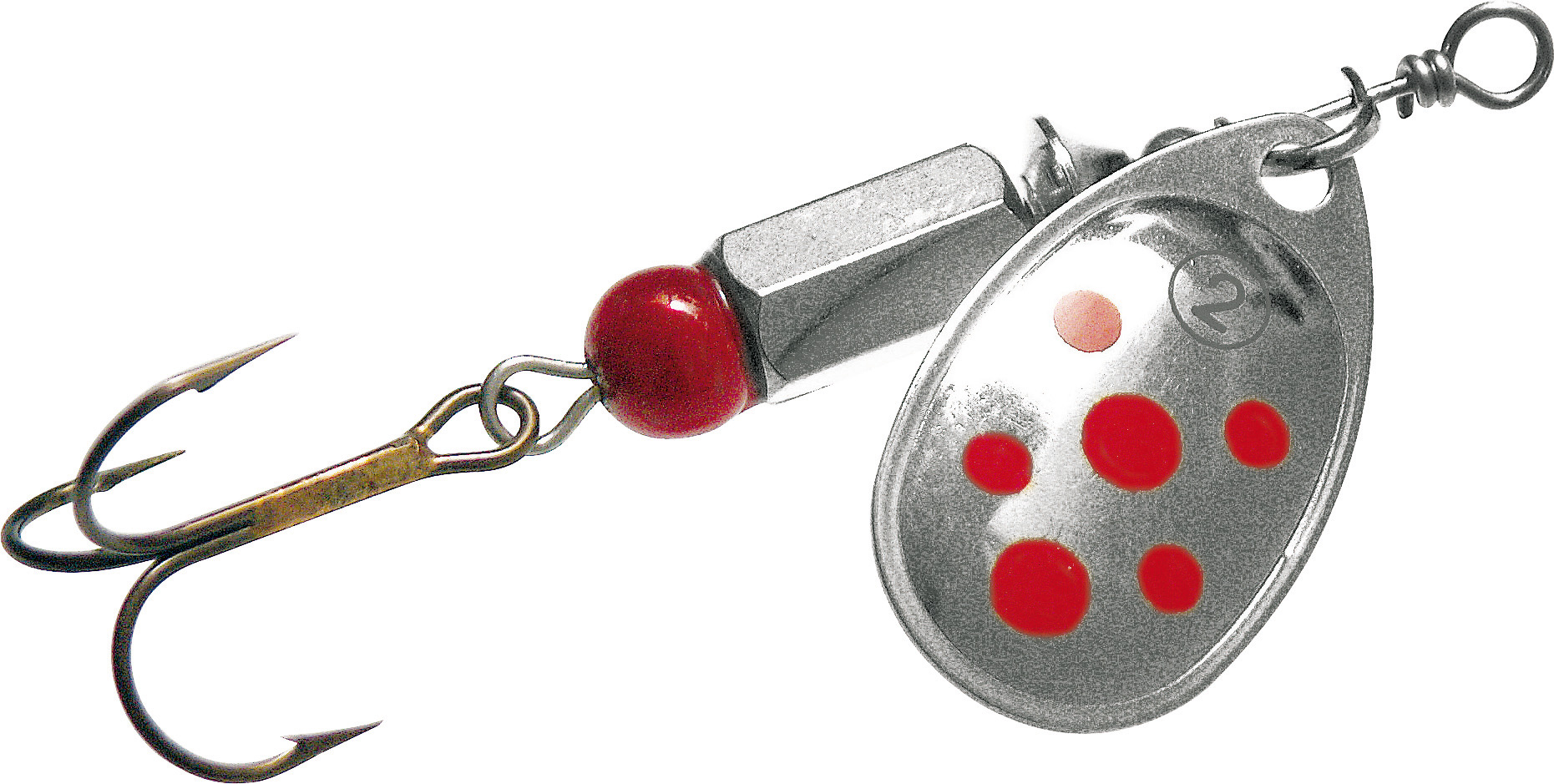 Pezon & Michel Spinner Rapide N°1 [4.0 g] silver/röda prickar 1-pack