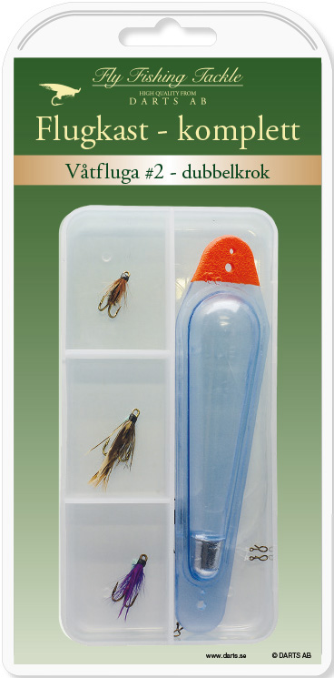 Darts Flugkast komplett våtfluga #2 dubbelkrok