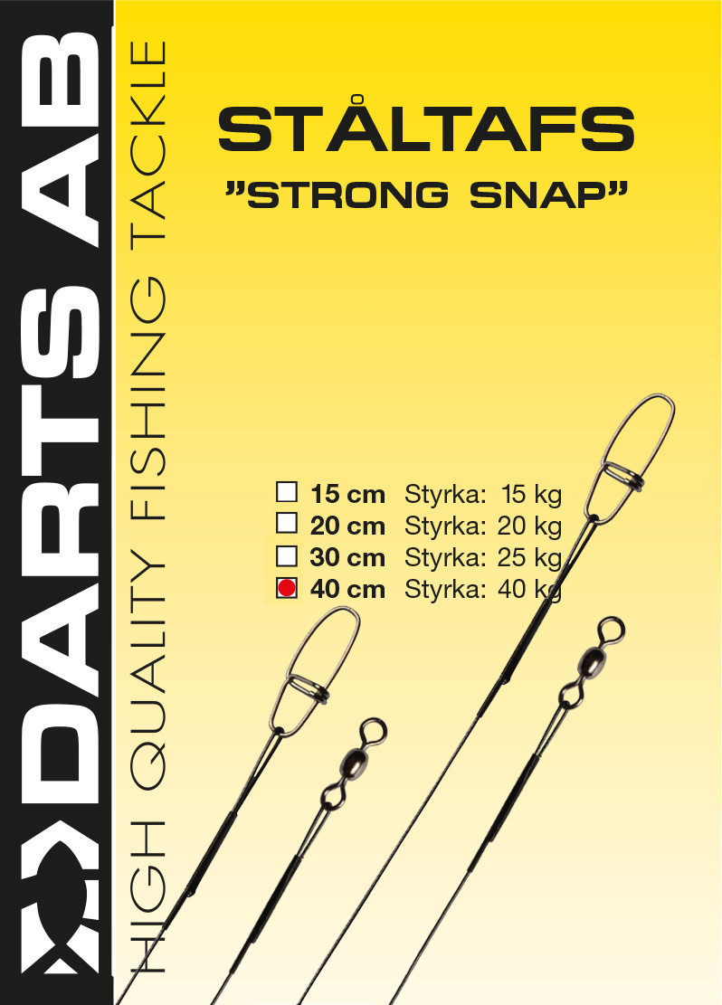 Darts Ståltafs med Strong Snap beteslås/lekande 40 kg 40 cm svart 2-pack