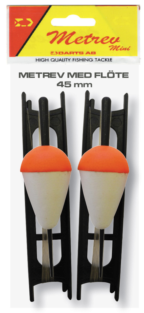 Darts Metrev med flöte & krok 45 mm vit/röd 2-pack