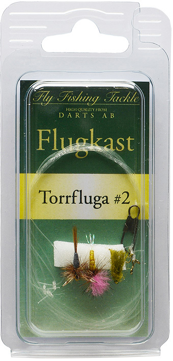 Darts Flugkast inkl. tafs med tre snappers torrfluga #2