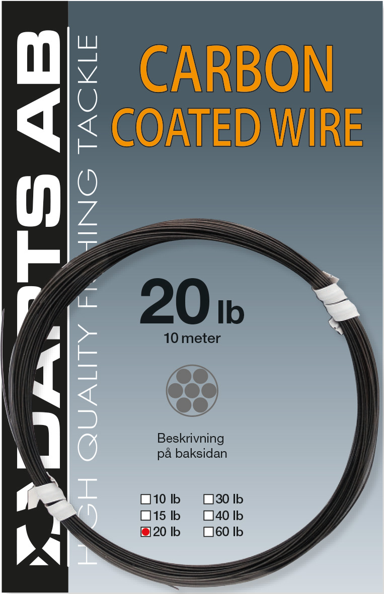 Darts Carbon Coated Wire 90 lb svart 0.840 mm x 10 m