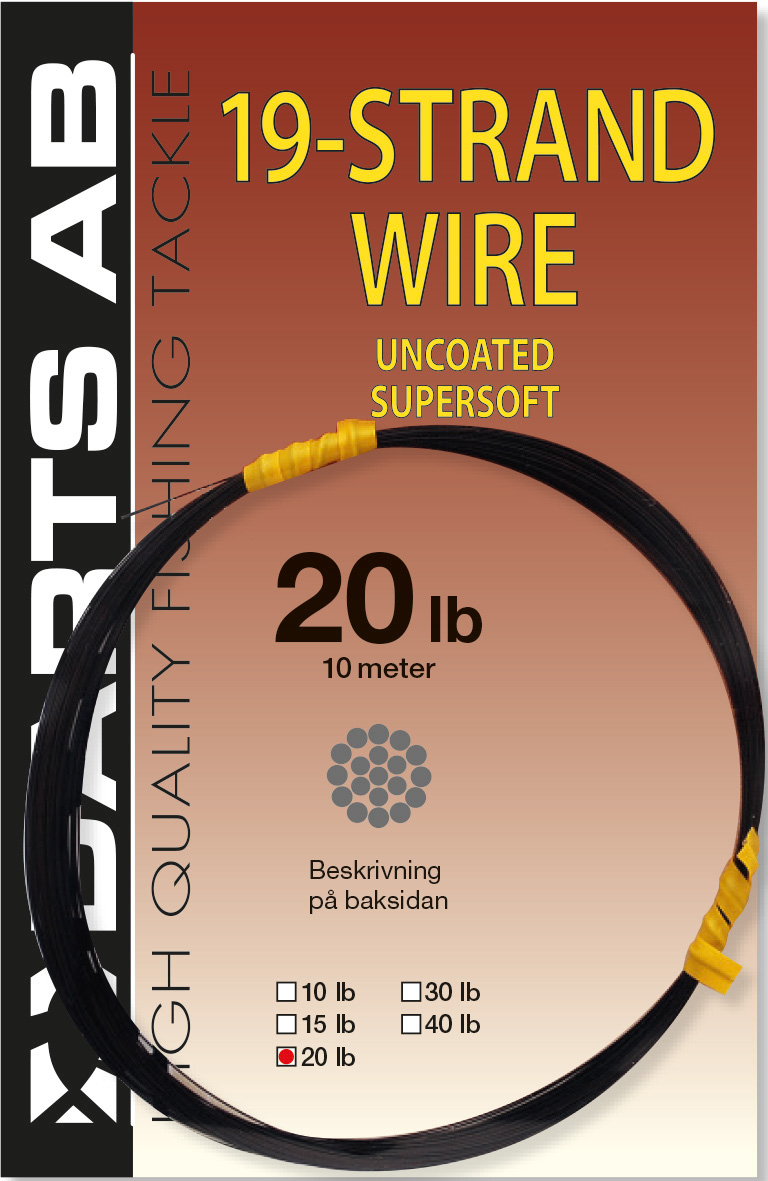 Darts 19-Strand Wire Uncoated Supersoft 30 lb brun 0.350 mm x 10 m