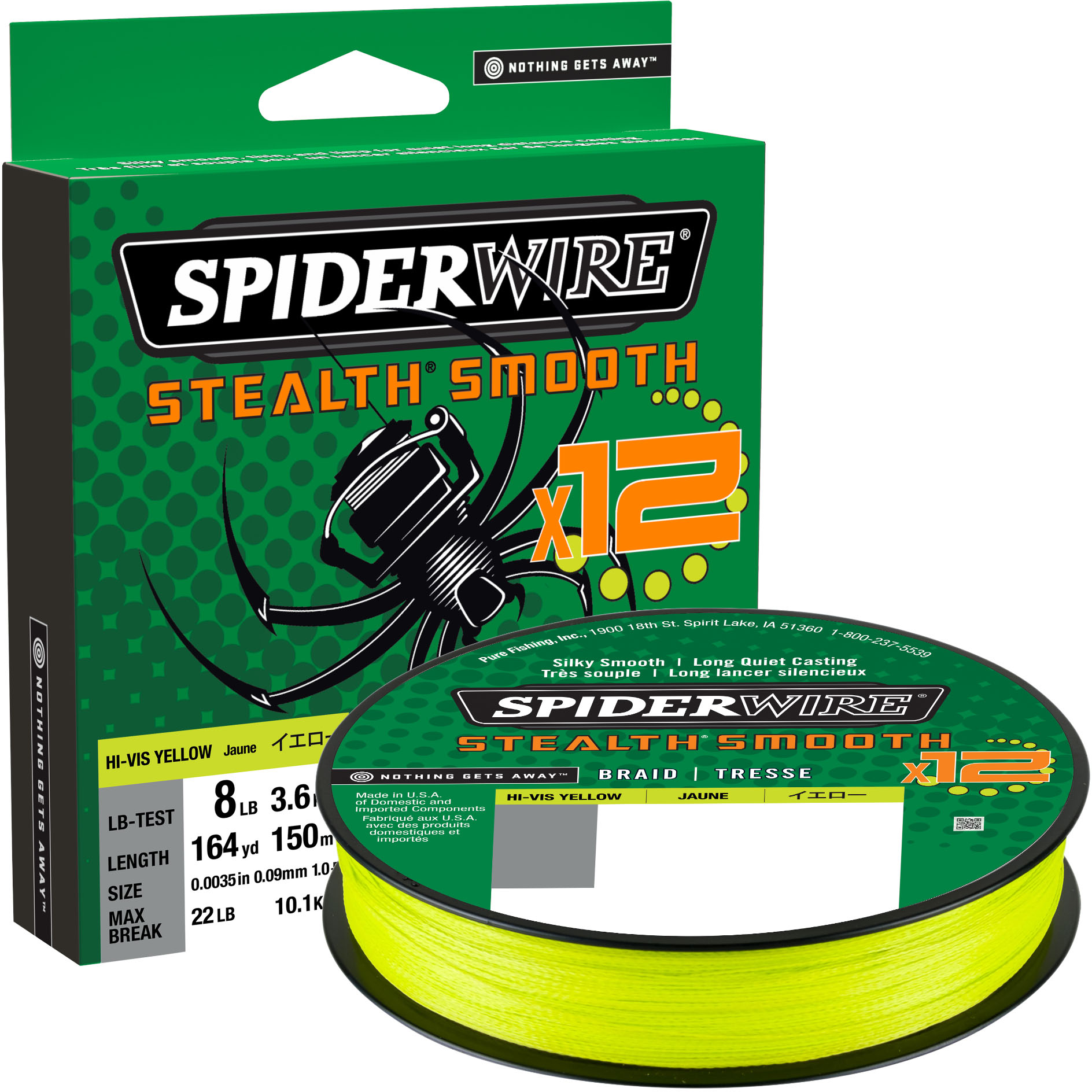 SpiderWire Stealth Smooth x12 flätlina hi-vis yellow 0.050 mm x 150 m