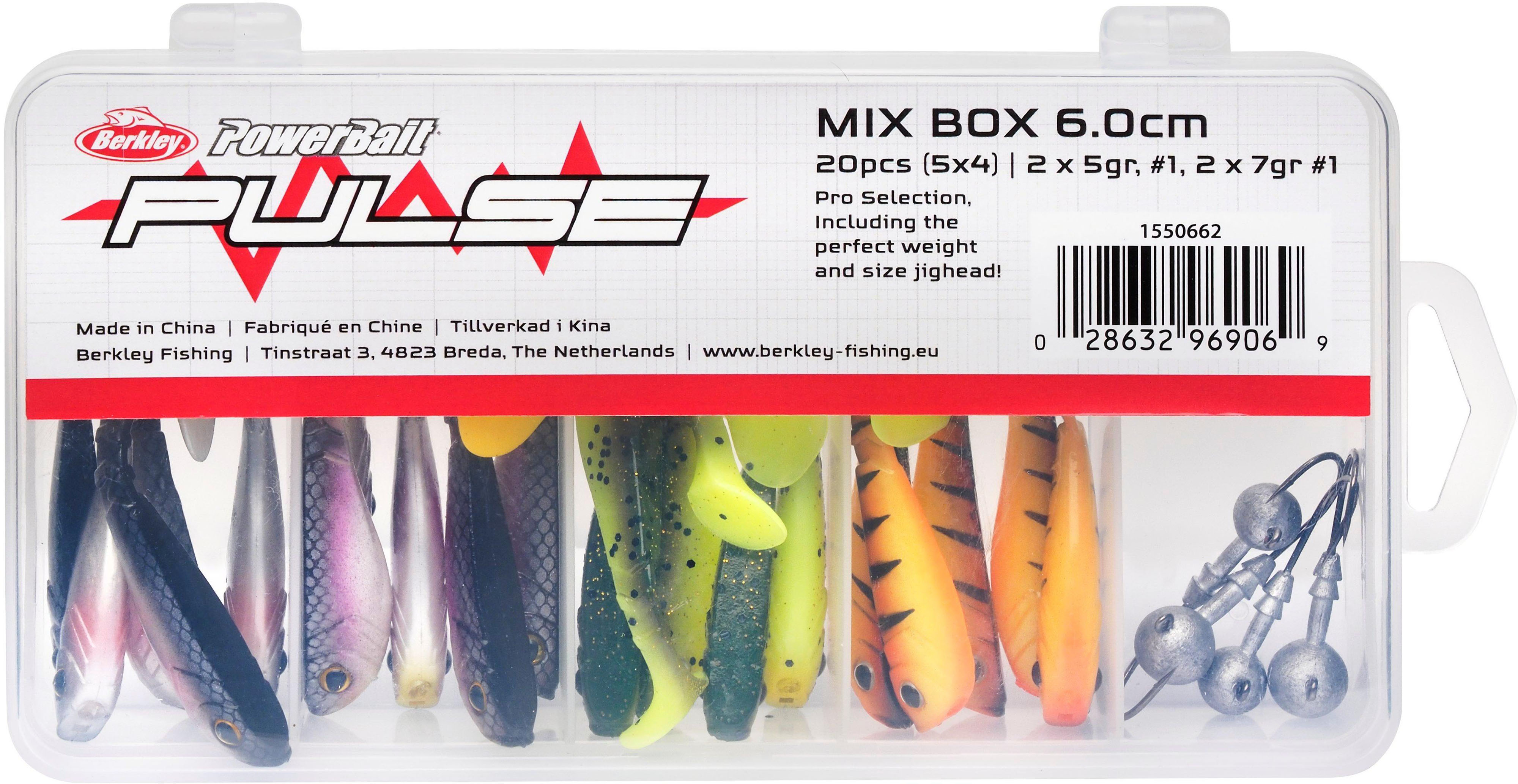 Berkley Pulse Shad Box 6 cm jiggar + jiggskallar 20+4-pack