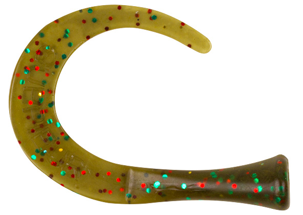Strike Pro Guppie extra tailar [3 curly/1 paddel] mossgreen glitter 4-pack