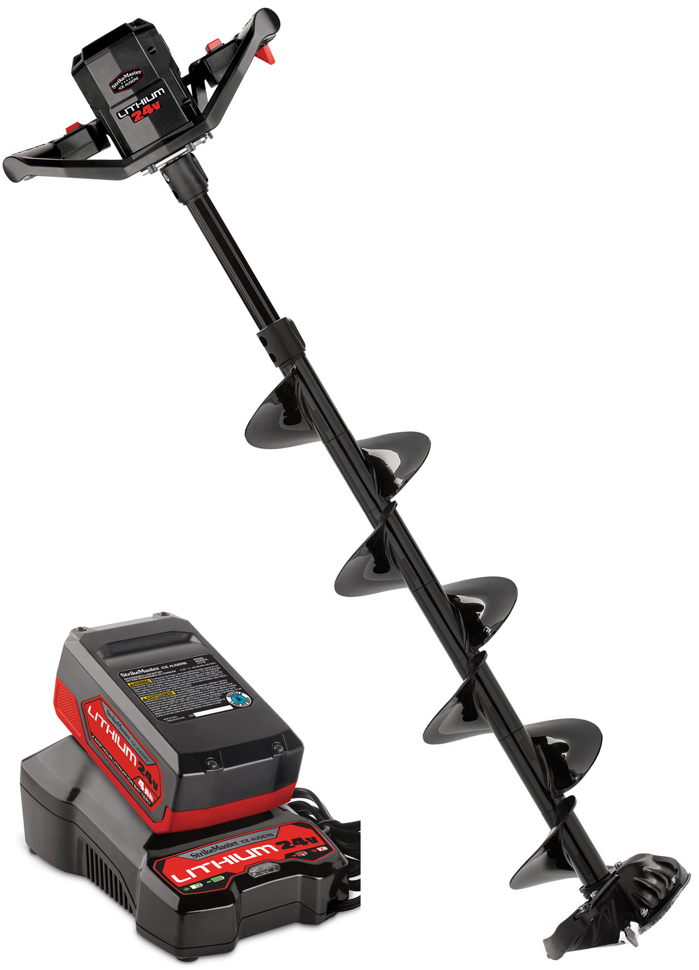 StrikeMaster 24V motorborr (inkl. batteri/laddare) med Lite-Flite spiral ø200 mm