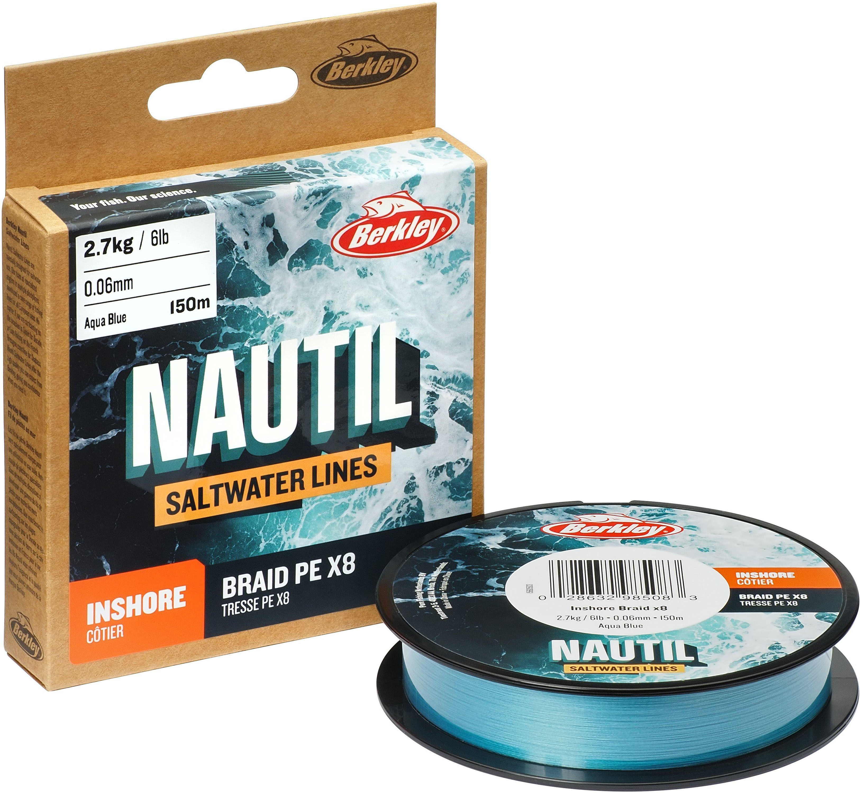 Berkley Nautil Inshore X8 flätlina aquablue 0.300 mm x 150 m