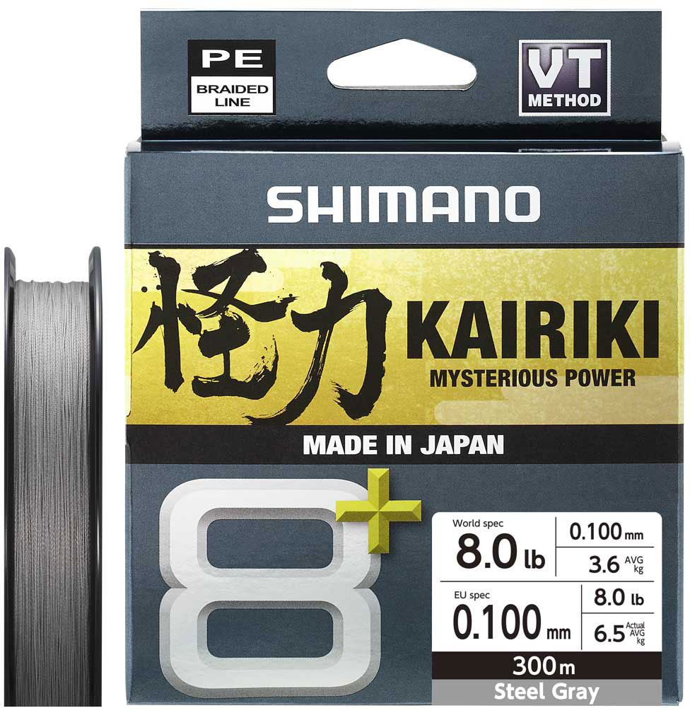 Shimano Kairiki 8+ flätlina grey 0.230 mm x 300 m