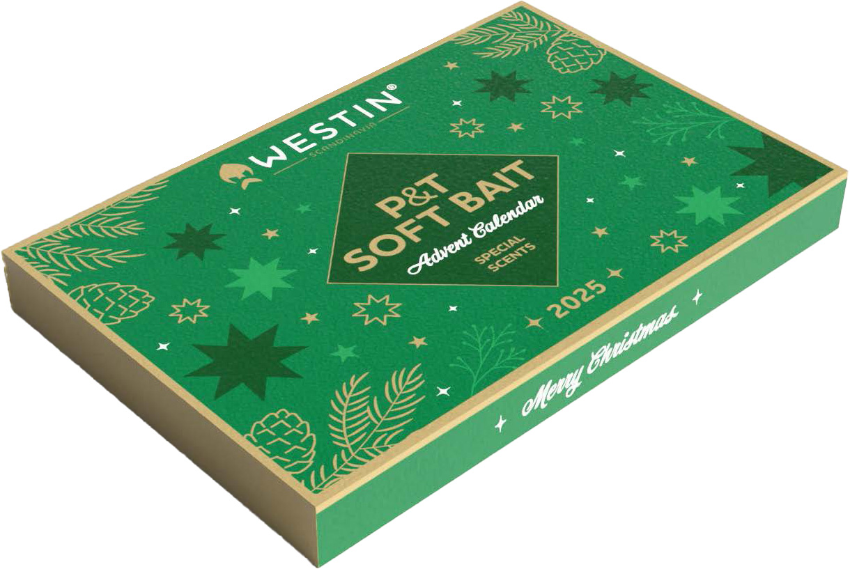 Westin 2025 års adventskalender [P&T Soft Bait] med 24 lådor
