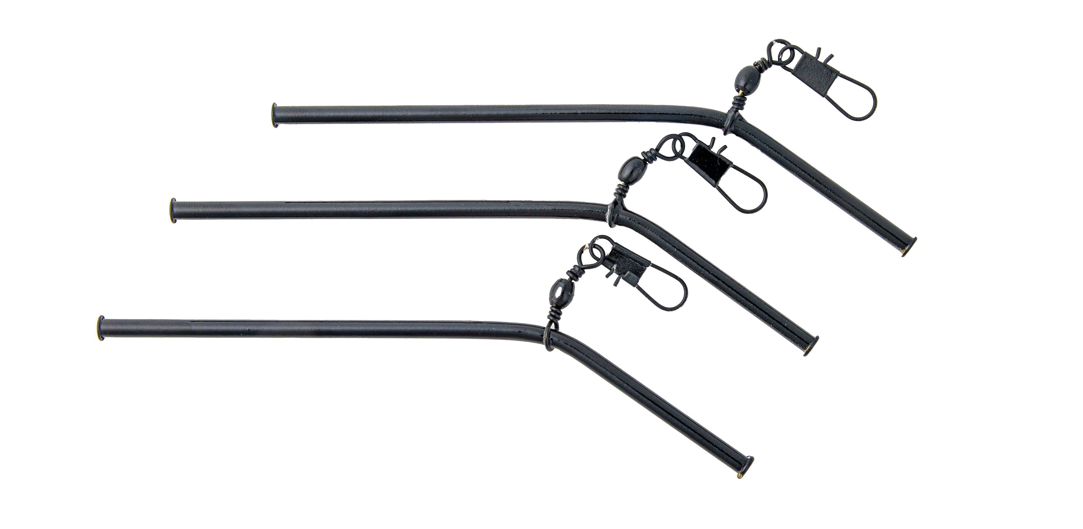 Fladen böjd kastbom i metal svart 20 cm 3-pack