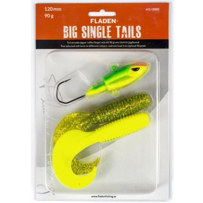 Fladen Big Single Tail kit 12 cm [90 g skalle] chartreuse/gold glitter 1+2-pack