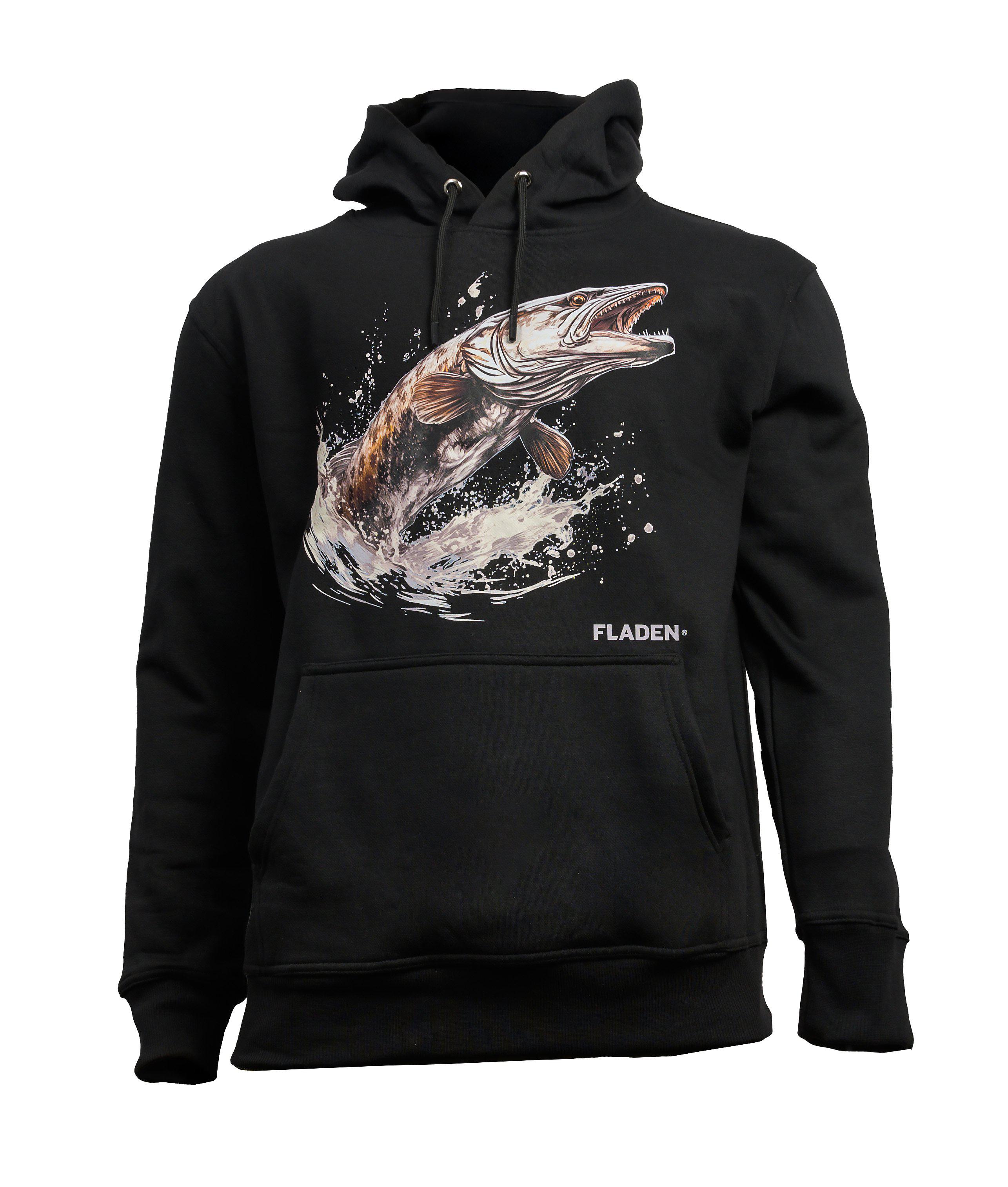Fladen Pike Hunter huvtröja svart x-large