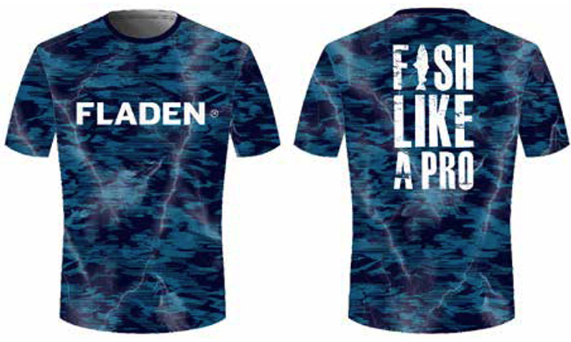 Fladen UV t-shirt blå kamouflage large