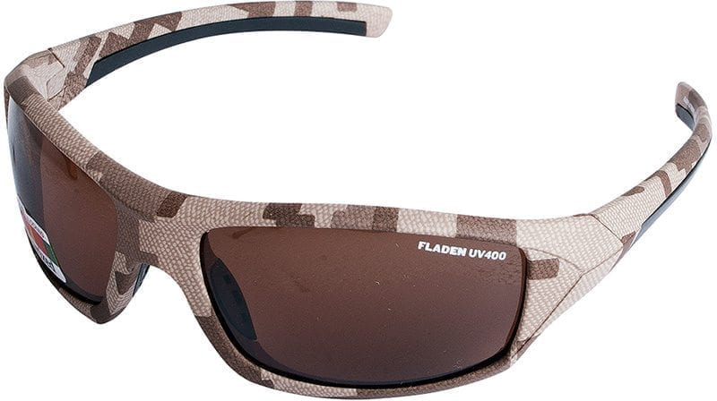 Fladen Bush Camo UV400 polariserande solglasögon brun/sand, koppar lins