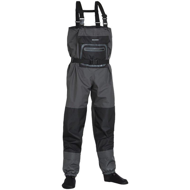 Fladen Maxximus Breathable vadare med neoprenefot mörkgrå/svart xx-large