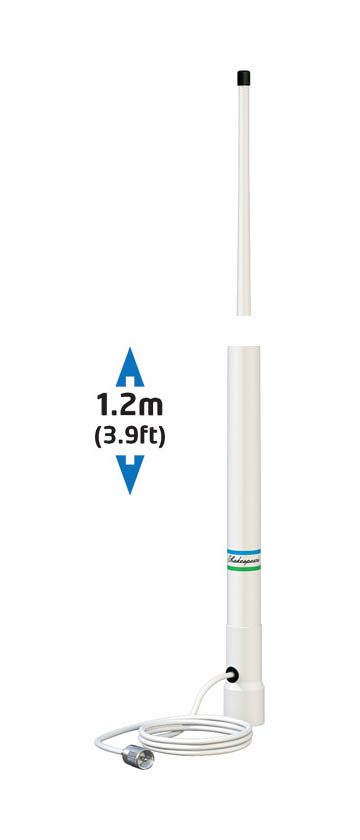 Shakespeare VHF antenn i vit glasfiber 1.2 m