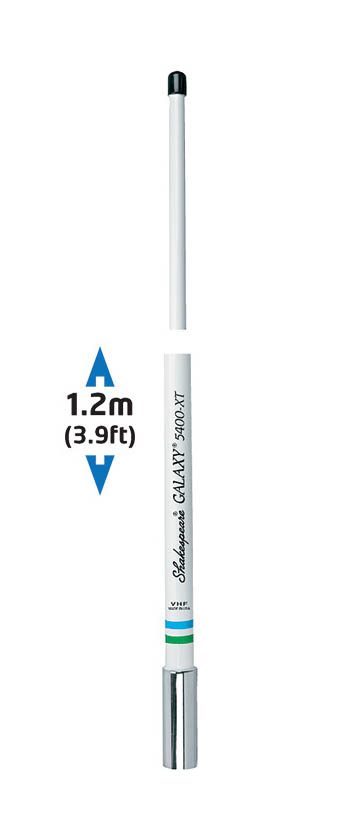 Shakespeare VHF högkvalitets antenn i vit glasfiber 1.2 m