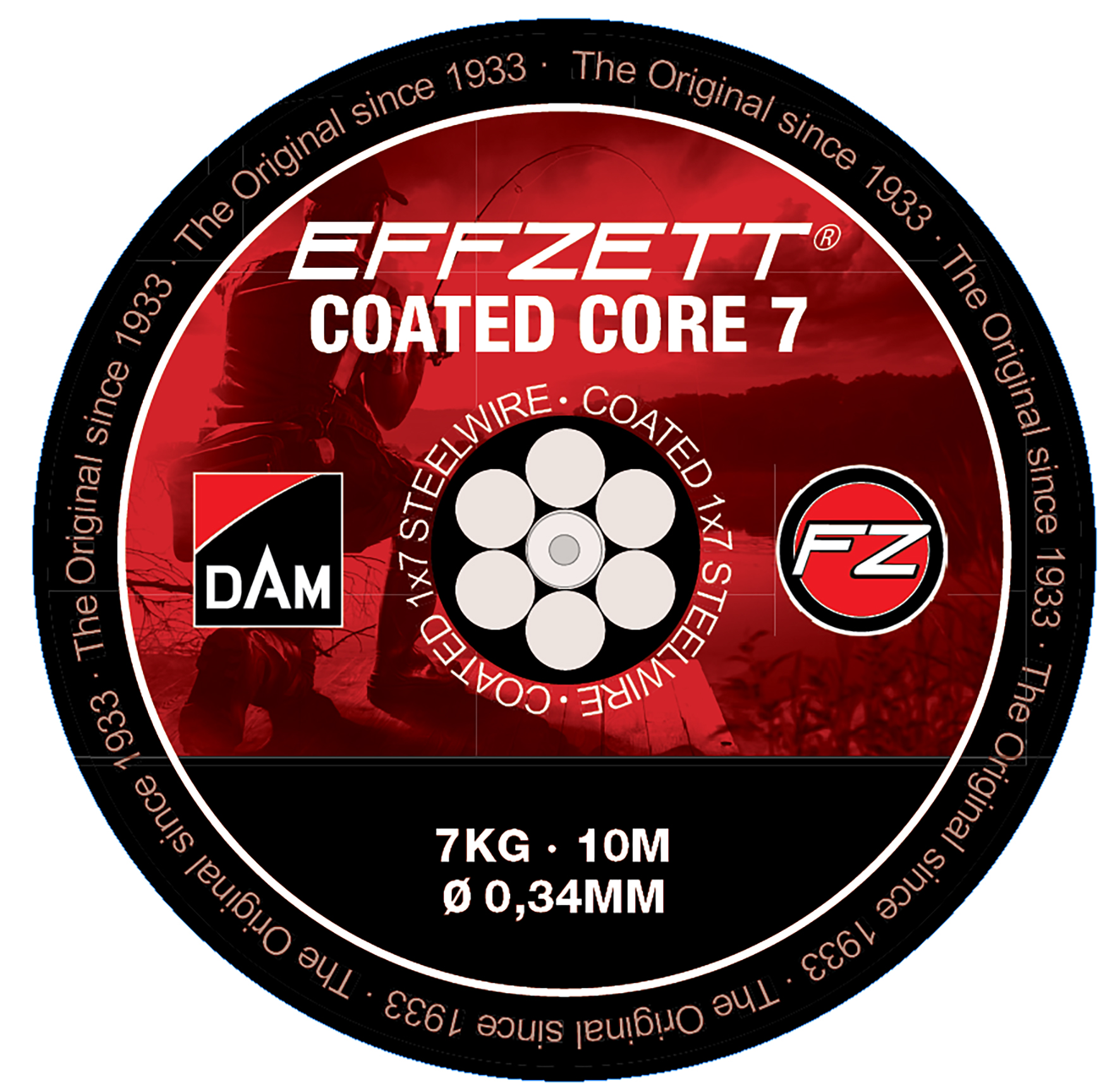 DAM Coated Core7 rostfri stålvajer [7 kg] svart 10 m