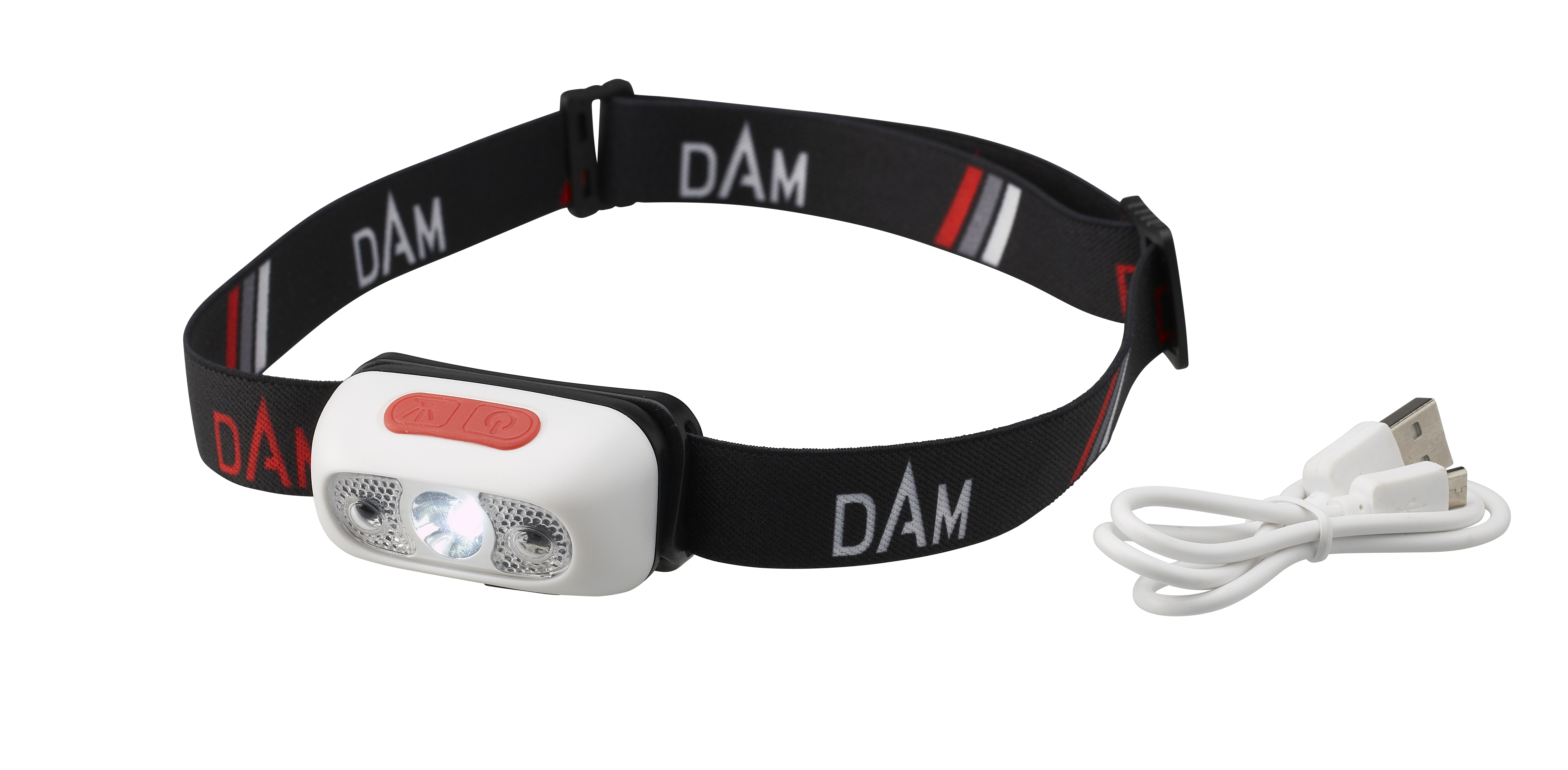 DAM Sensor 3W LED laddningsbar pannlampa (inkl. 1000 mAh batteri & USB kabel)