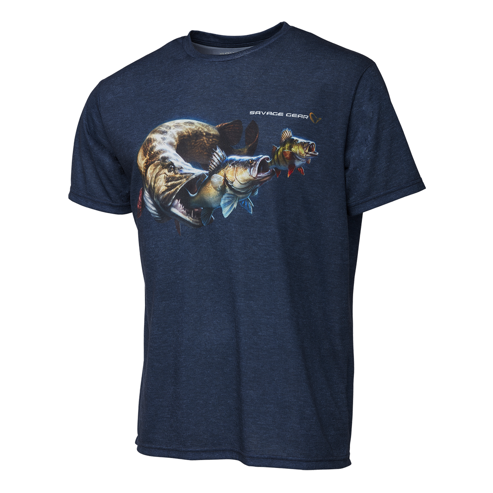 Savage Gear Cannibal t-shirt blå small