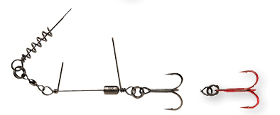 Savage Gear SS Corkscrew Stinger 3 g med 8 cm vajer och 1 krok röd & svart 2-pack