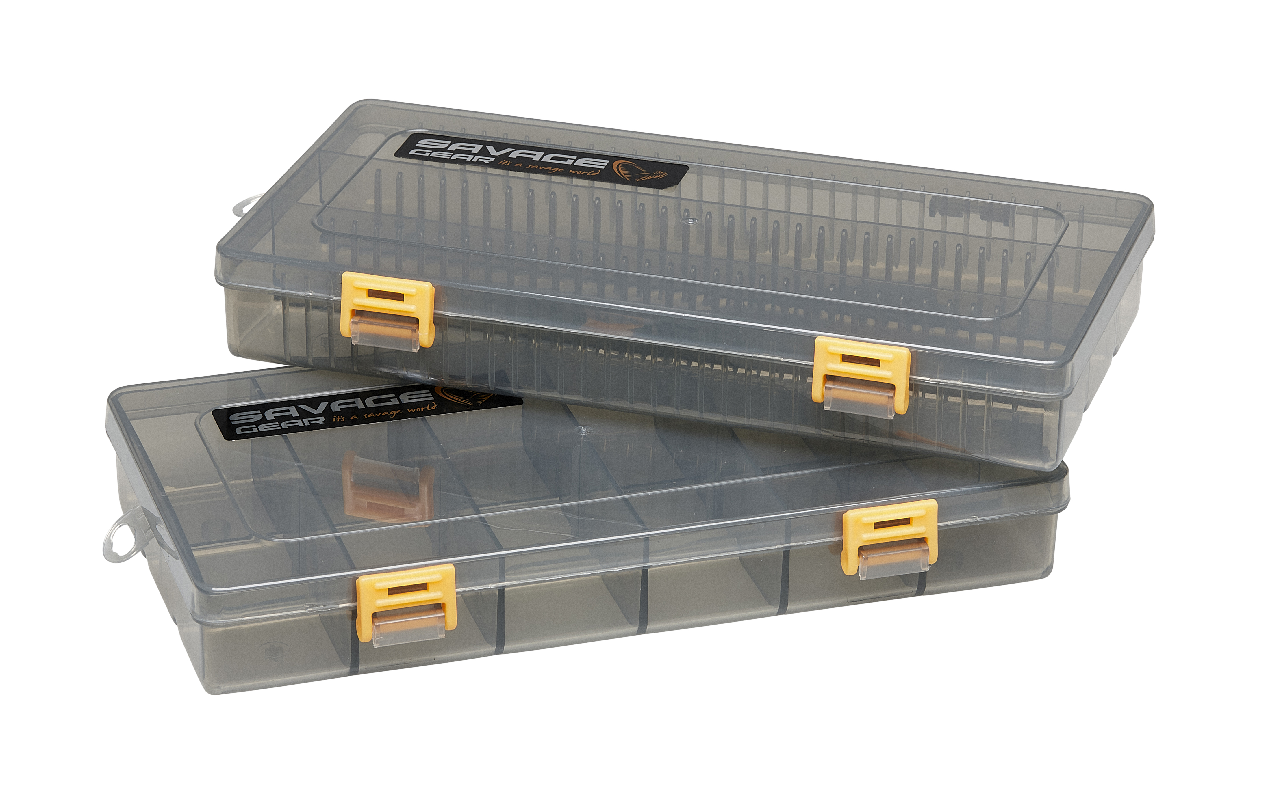 Savage Gear Flat A+B betesaskar [23 x 11 x 3.5 cm] smoke 2-pack
