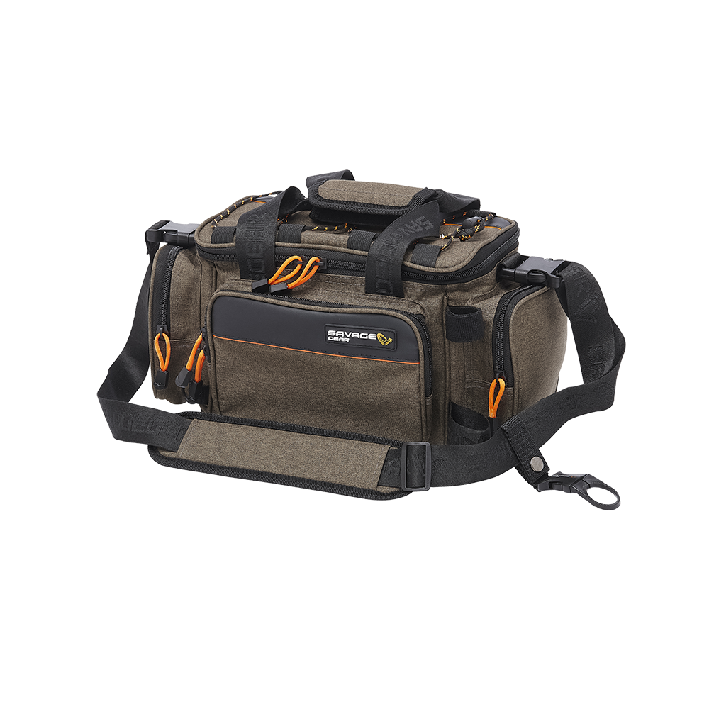 Savage Gear Specialist Soft Lure betesväska [inkl. 1 betesask/10 påsar] 10 l [21 x 38 x 22 cm] brun/svart