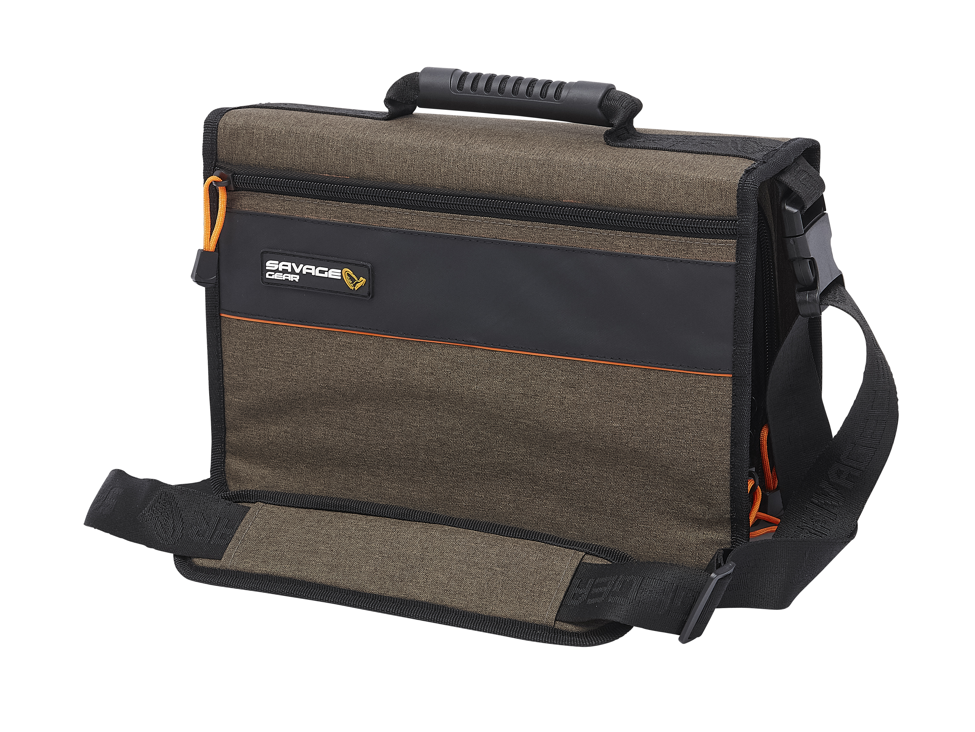 Savage Gear Flip Rig betesväska med 1 ask & 12 PE zip-påsar [30 x 20 x 10 cm] 6L brun/svart