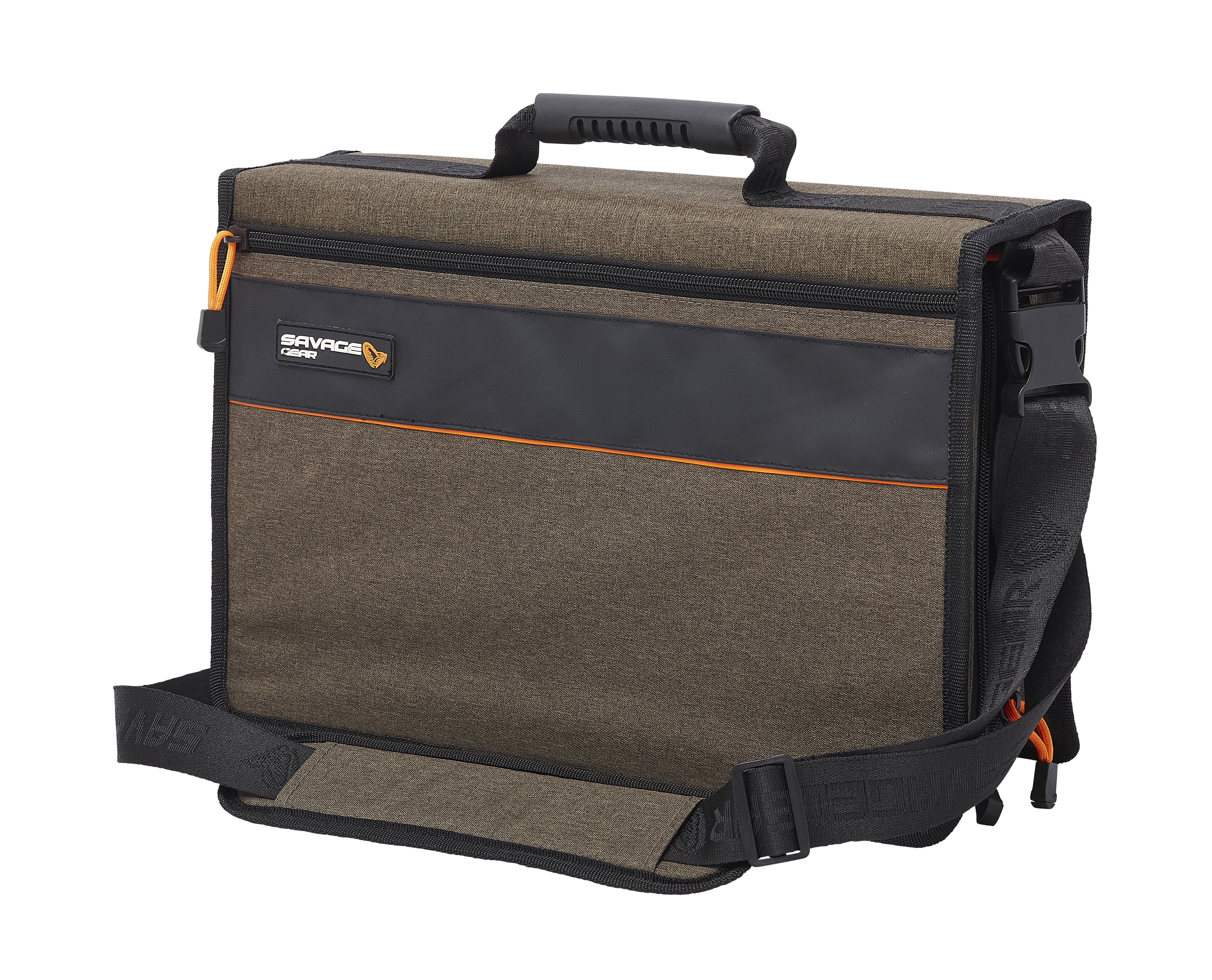Savage Gear Flip Rig betesväska med 1 ask & 12 PE zip-påsar [39 x 25 x 10 cm] 10L brun/svart