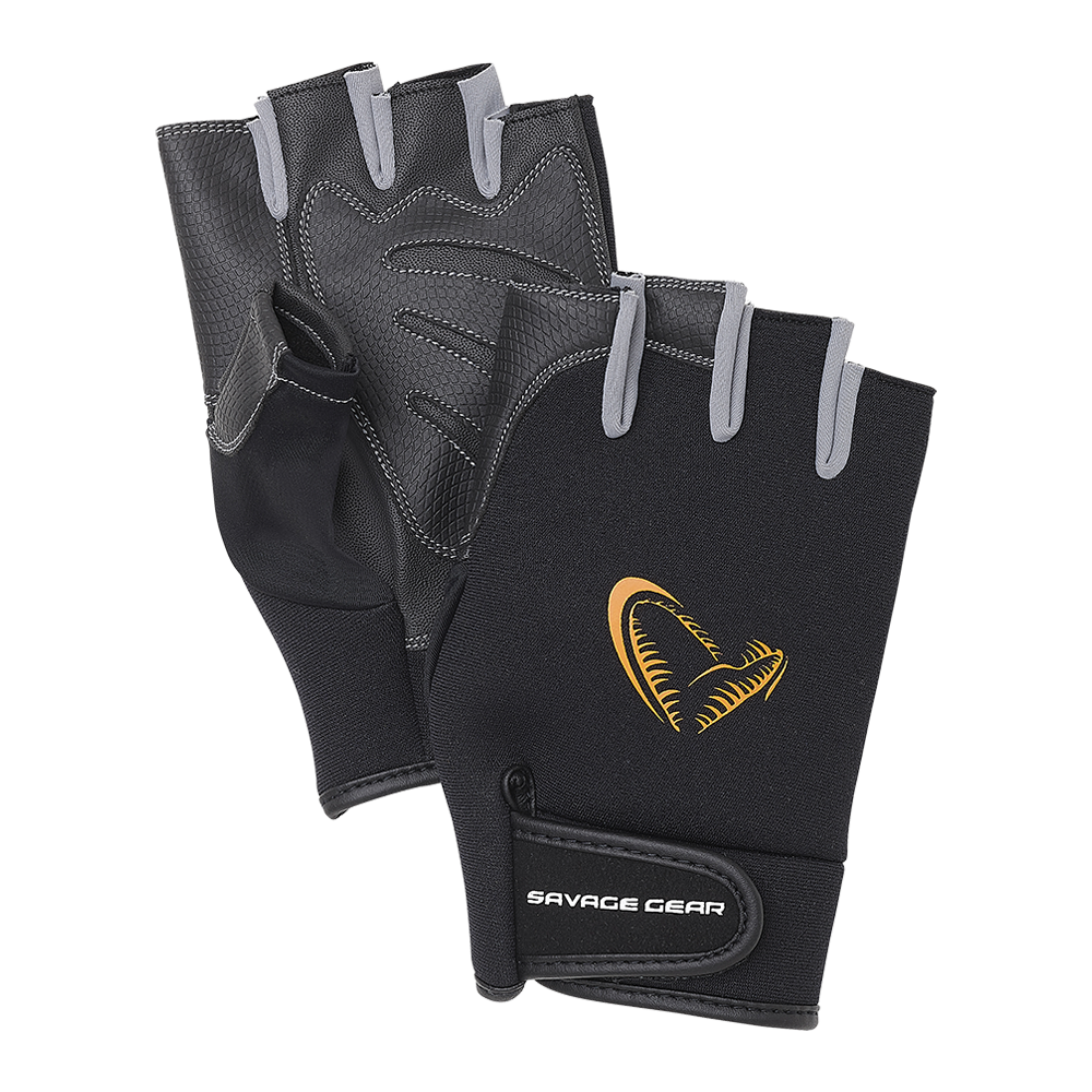 Savage Gear Neoprene Half Finger handskar svart x-large