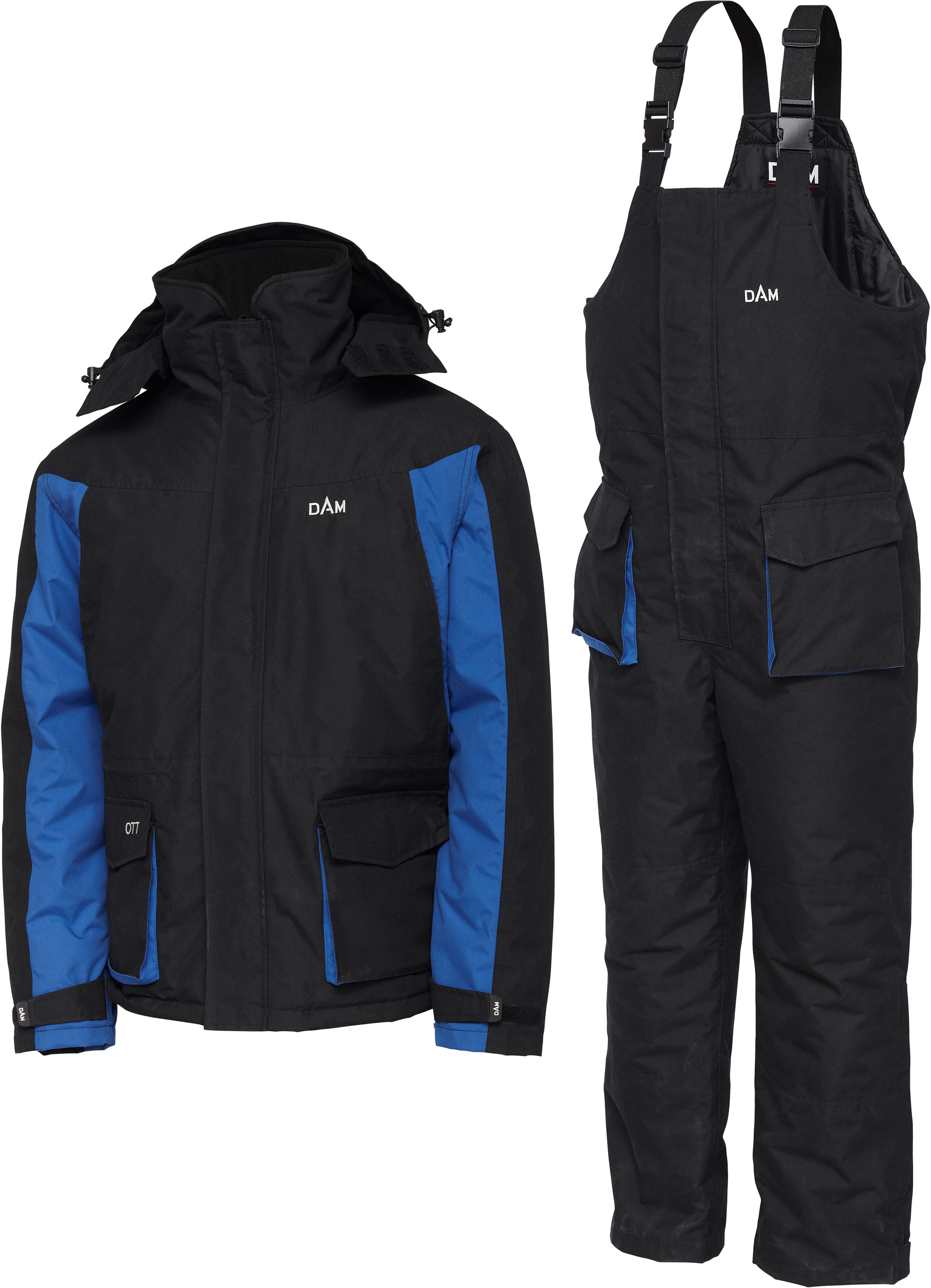 DAM O.T.T. Thermal jacka & hängselbyxor svart/blå xx-large