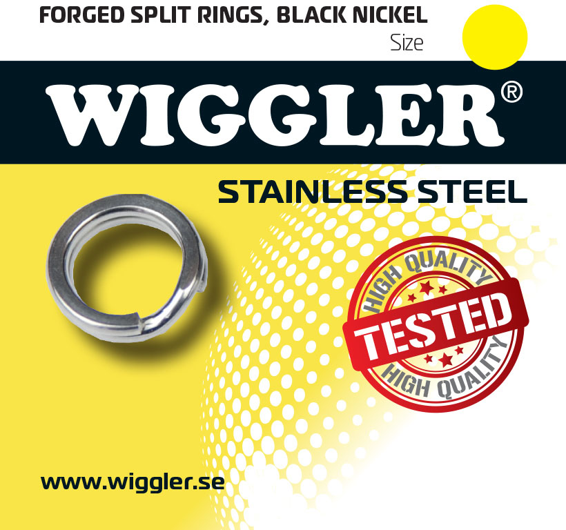 Wiggler splitring i rostfritt stål 5 mm svart 9-pack