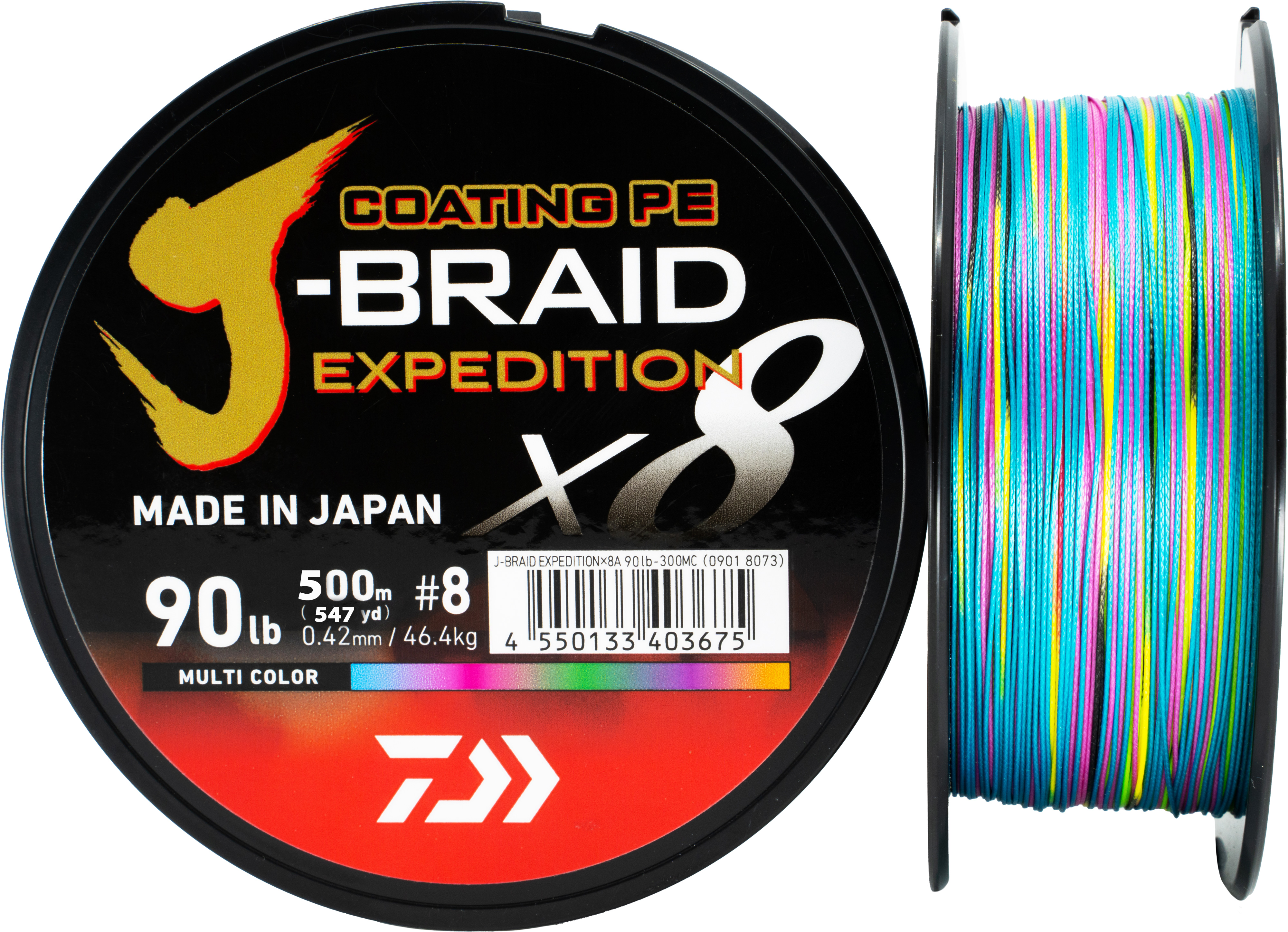 Daiwa J-Braid Expedition X8 flätlina multi color 0.350 mm x 500 m