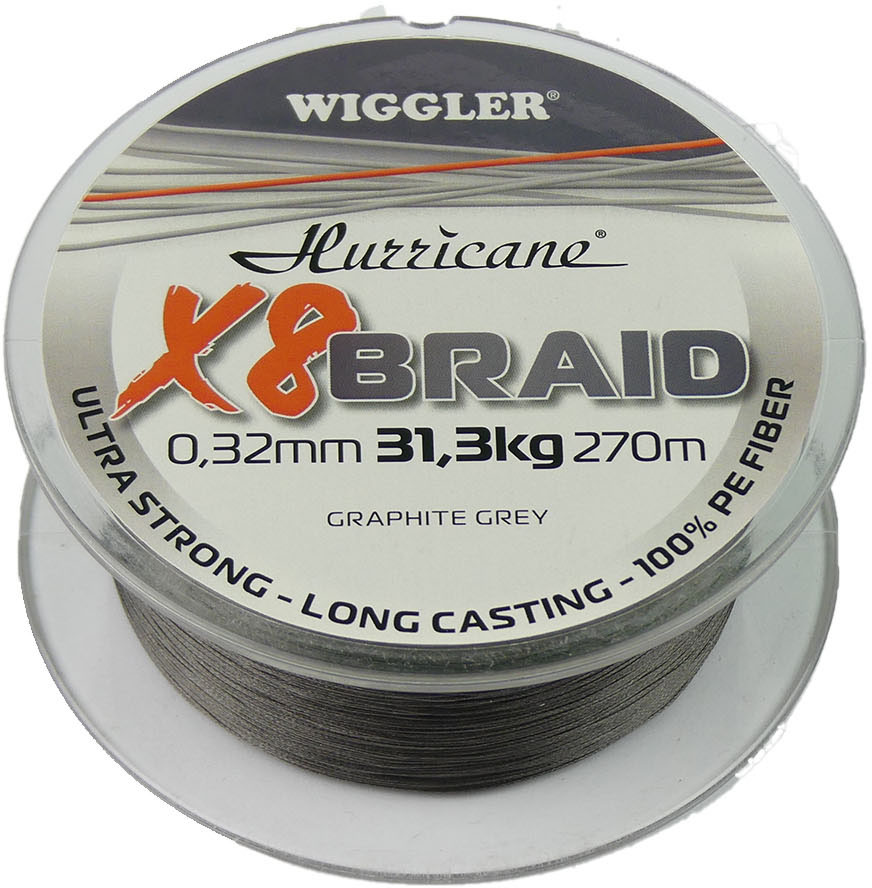 Hurricane X8 Braid flätlina grå 0.160 mm x 270 m