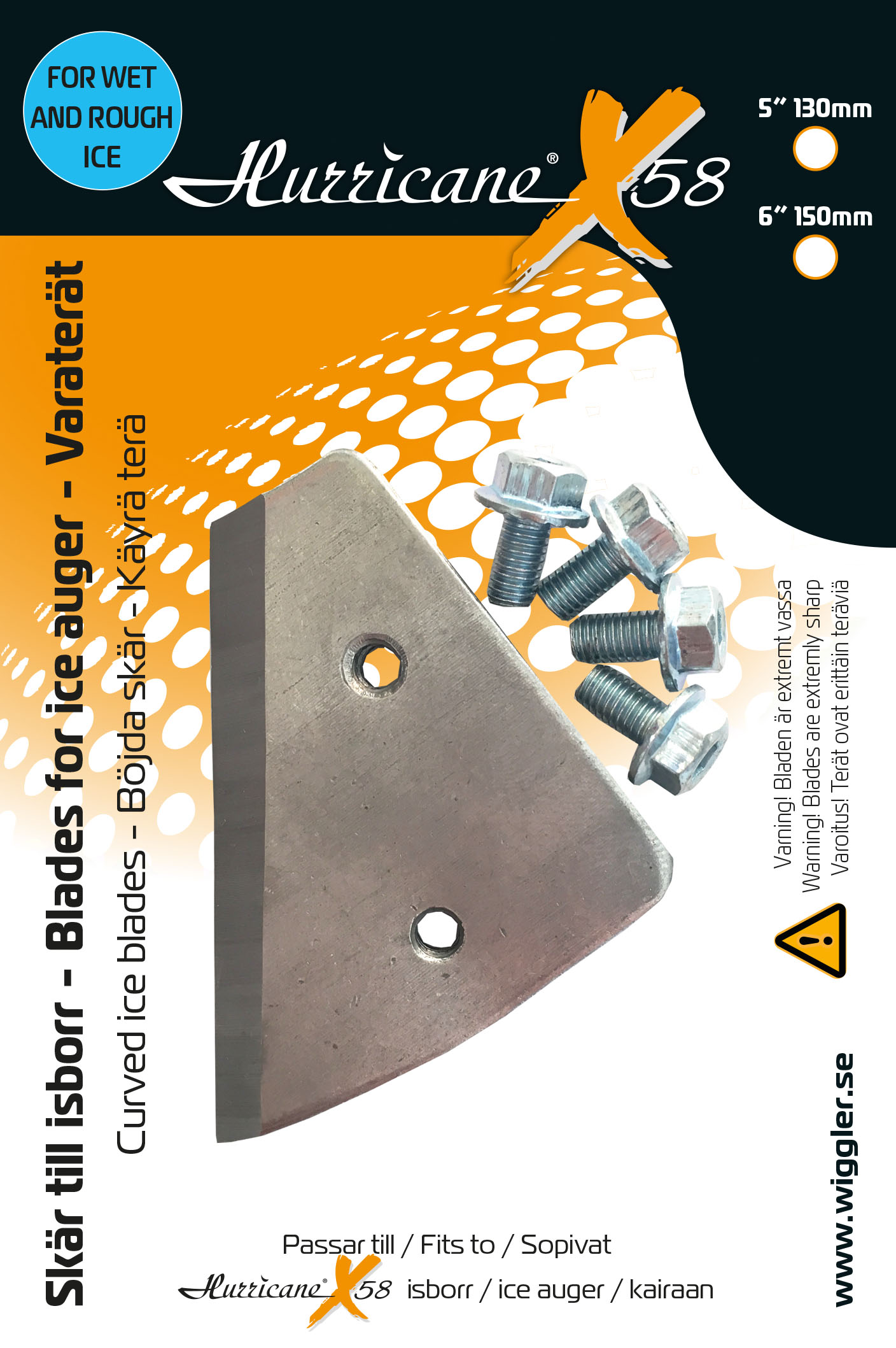 Hurricane X58 böjda skär till isborr för våt is ø150 mm