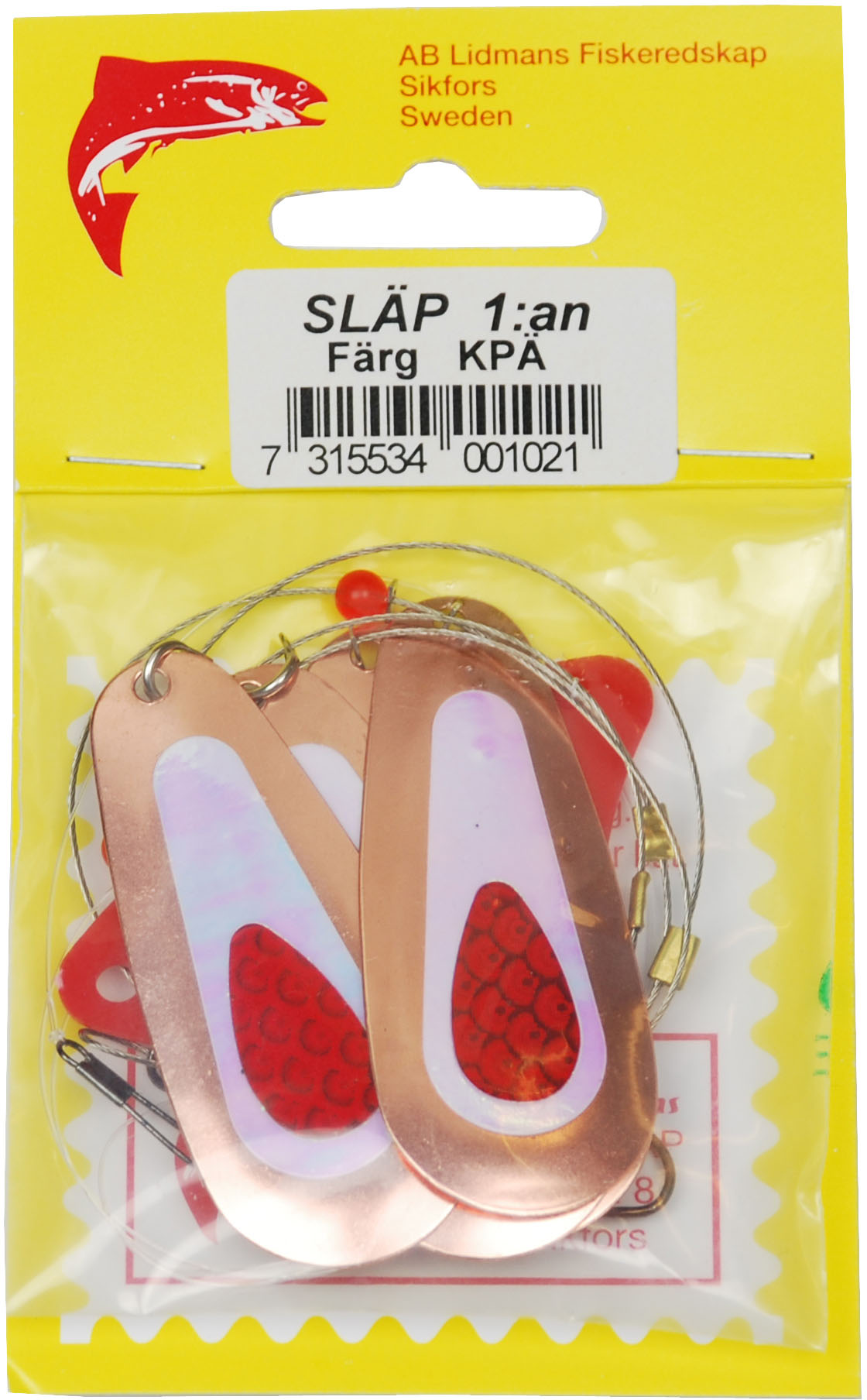 Lidmans Fiskeredskap Släp 1:an koppar/vit/röd (KPÄ) 1-pack