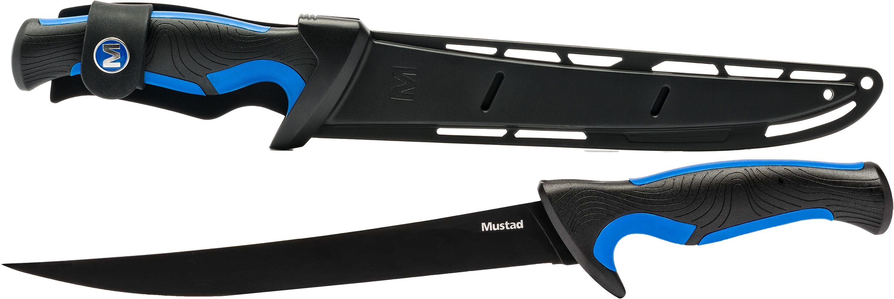 Mustad MT092 filékniv 18 cm svart/blå