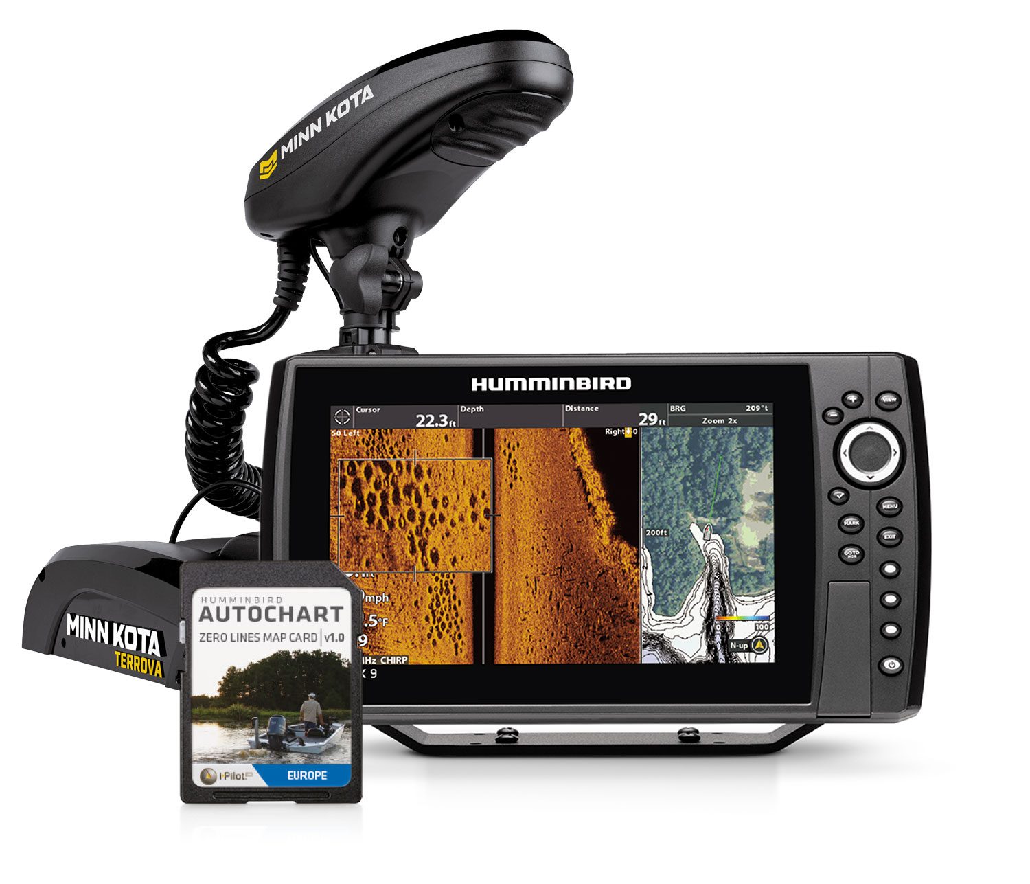 One-Boat Network paket Minn Kota Terrova 55 i-Pilot Link + Humminbird Helix 9 CHIRP MSI+ GPS G4N